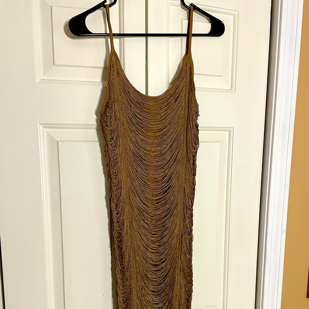 Brown fringe dress